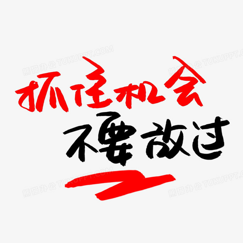 抓住机会不要放过手写艺术字