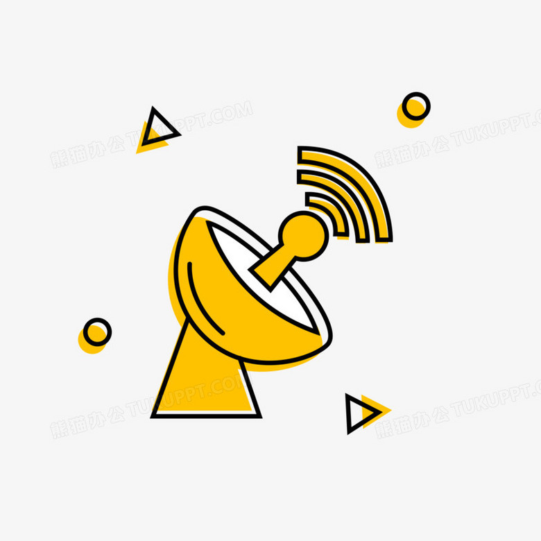 卡通黄色小型的雷达素材