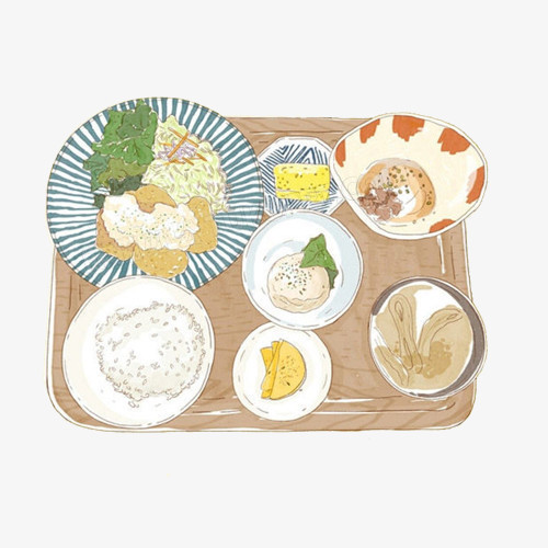 食堂饭餐手绘画png图片素材下载_手绘png_熊猫办公