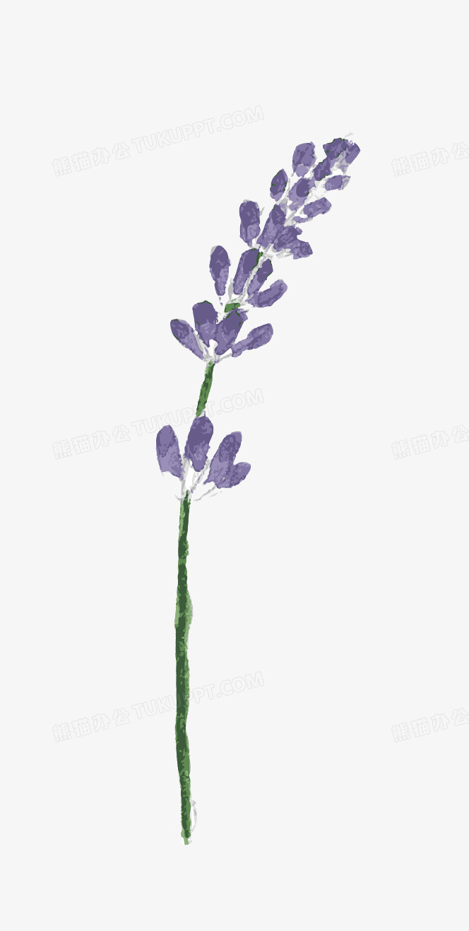 紫色手绘水彩花png图片素材免费下载 紫色png 664 1316像素 熊猫办公