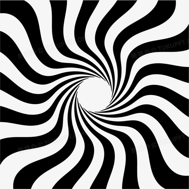 矢量黑白视觉错乱旋转花纹