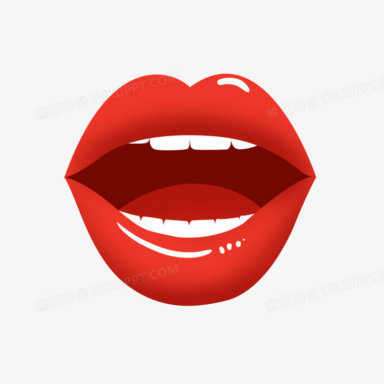卡通手绘张大的嘴巴学说话装饰素材