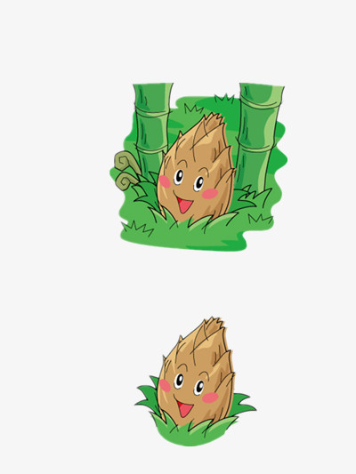 本作品全称为《卡通风彩色竹笋形象创意元素》,使用 adobe photoshop