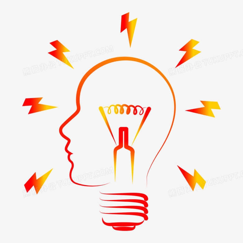大脑灵感思维触发装饰素材