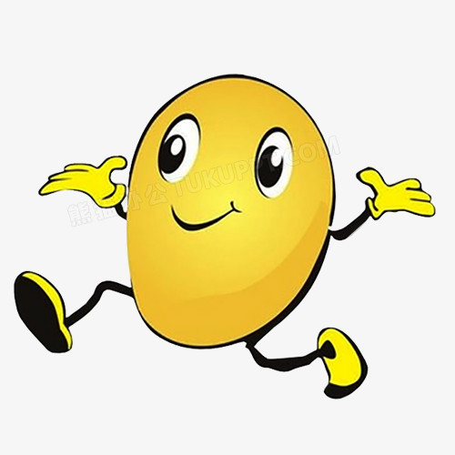 卡通蹦跑的金豆子素材