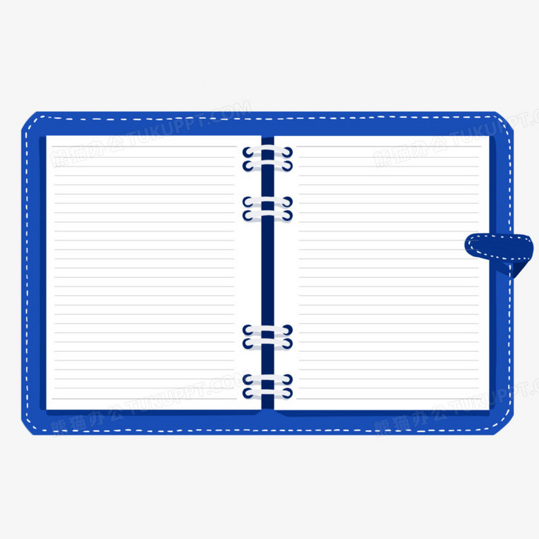 手绘蓝色笔记本内页边框png图片素材下载_边框png_熊猫办公
