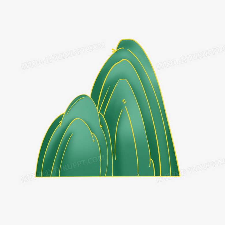 卡通手绘青山免抠素材