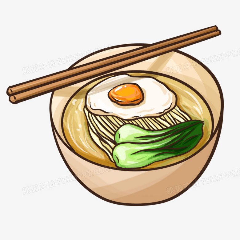 手绘卡通长寿面元素