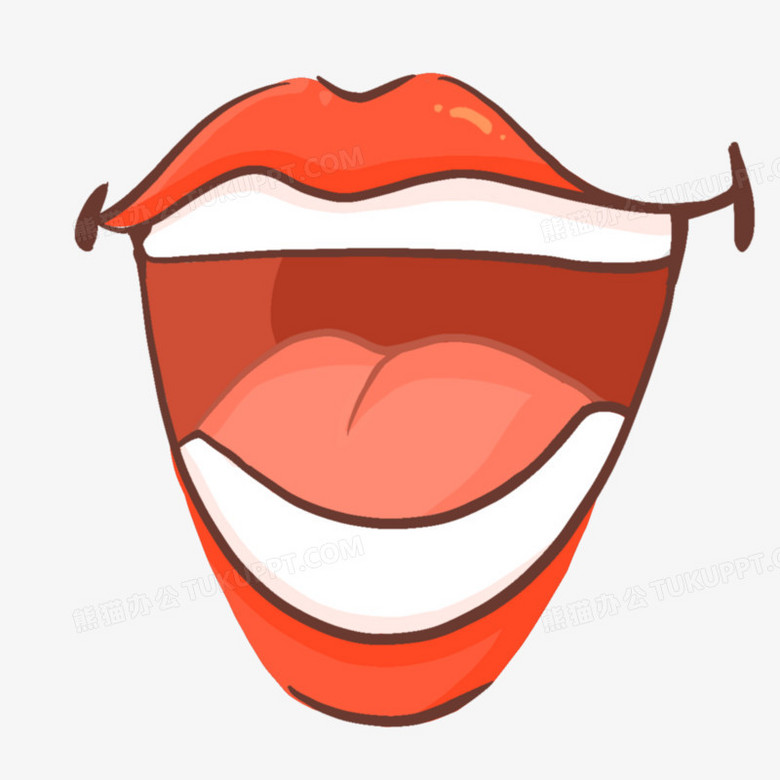 卡通嘴巴张开说话装饰元素