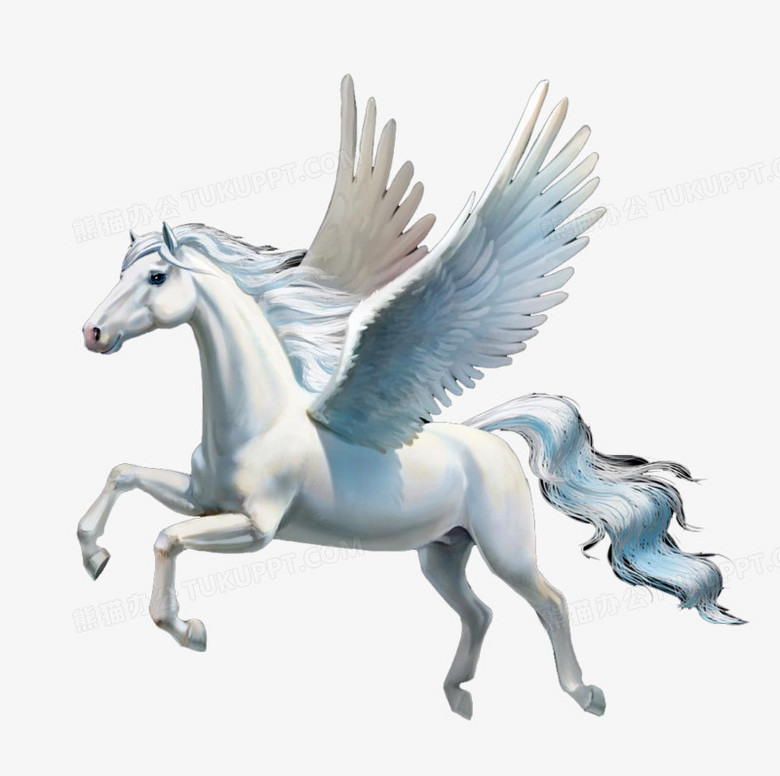飞驰的雕塑白马