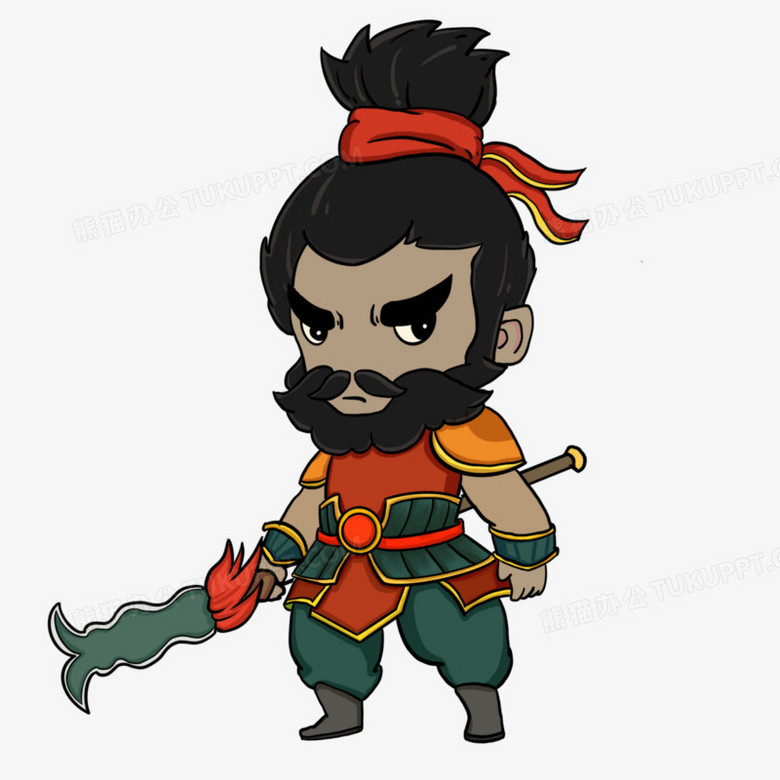 手绘q版卡通张飞元素