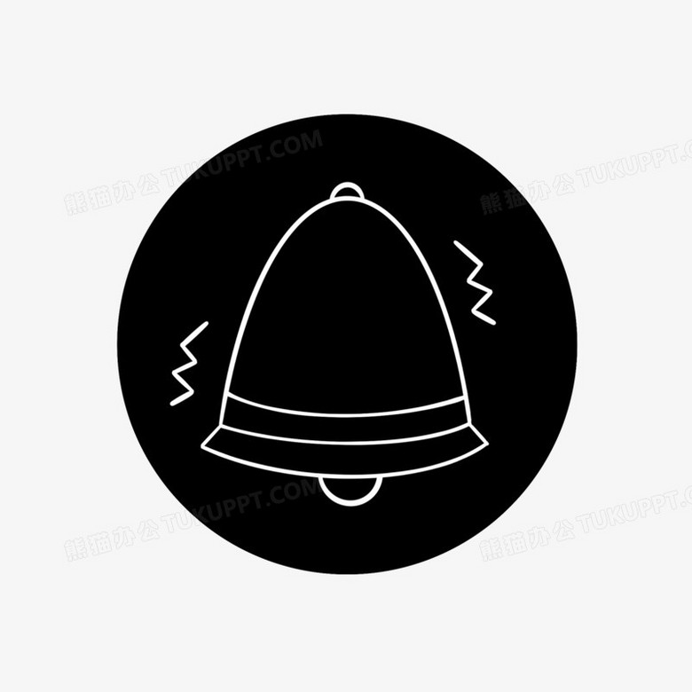 卡通手绘上课铃图标素材