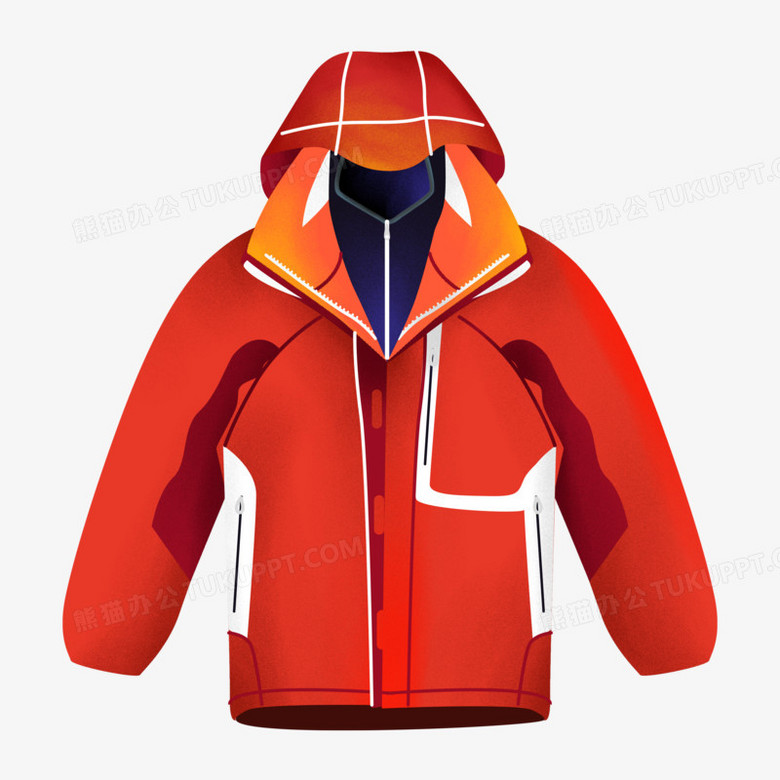 手绘卡通攀登装备冲锋衣素材