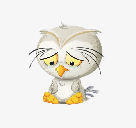 手绘伤心的小鸟宝宝