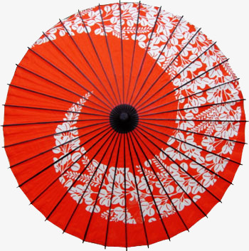 红色油纸伞简笔画图片