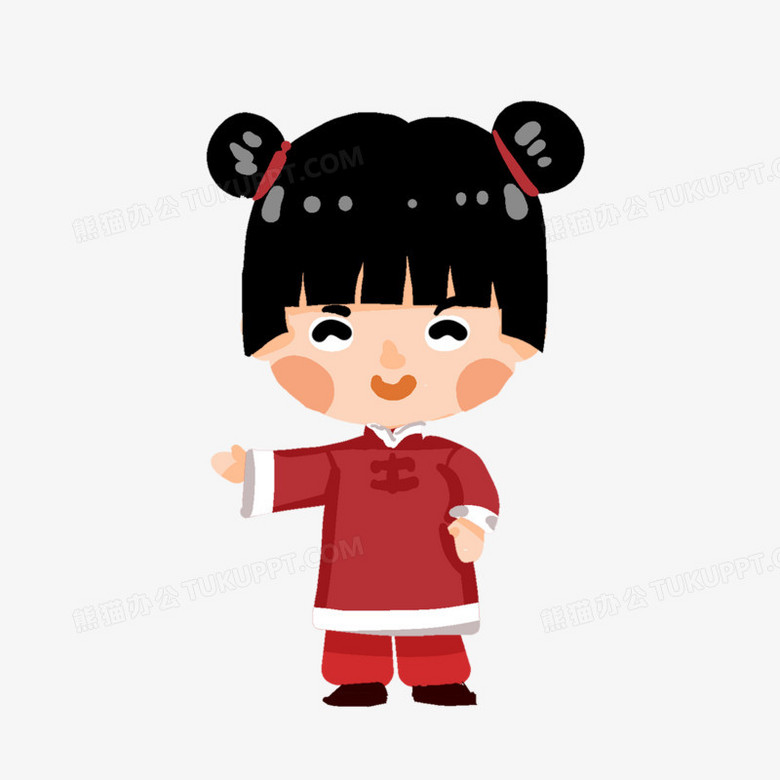 卡通手绘免抠黄皮肤小朋友免抠素材