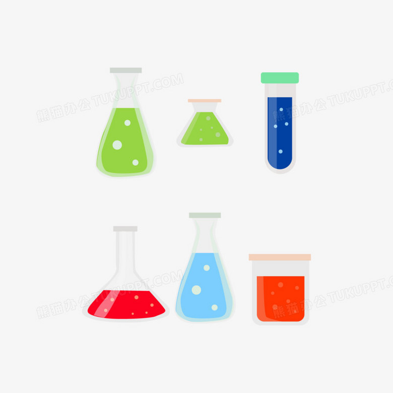 卡通手绘矢量免抠化学玻璃烧杯素材