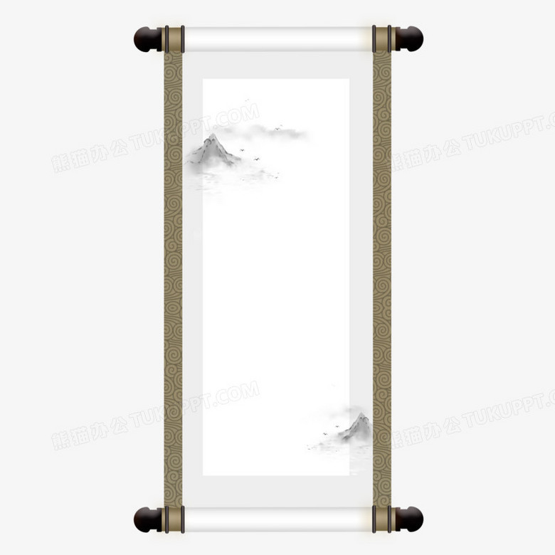 在整个配色上使用多种颜色作为基础色调,设计了素色竖版卷轴边框,整体