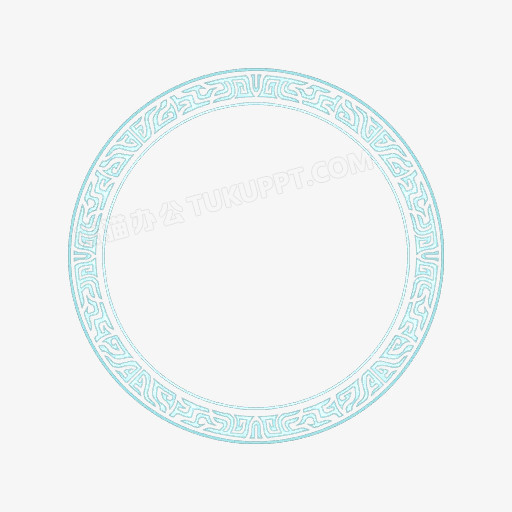 蓝色圆形古风花纹png图片素材下载_古风png_熊猫办公