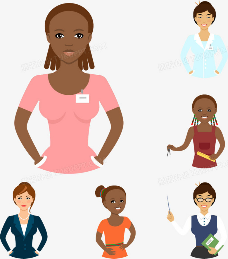 职业女性人物ppt素材