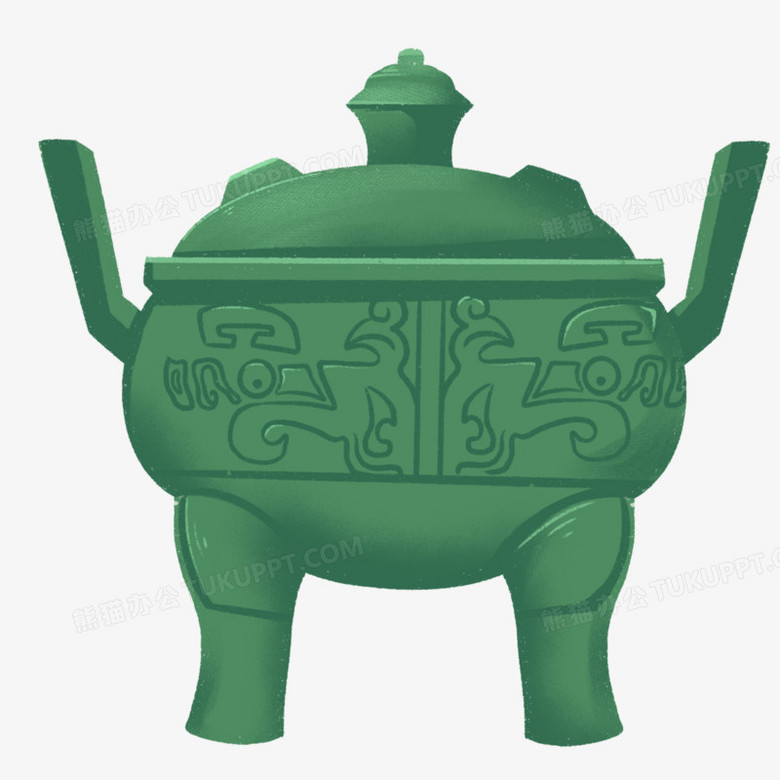手绘古代青铜炼丹炉免抠元素