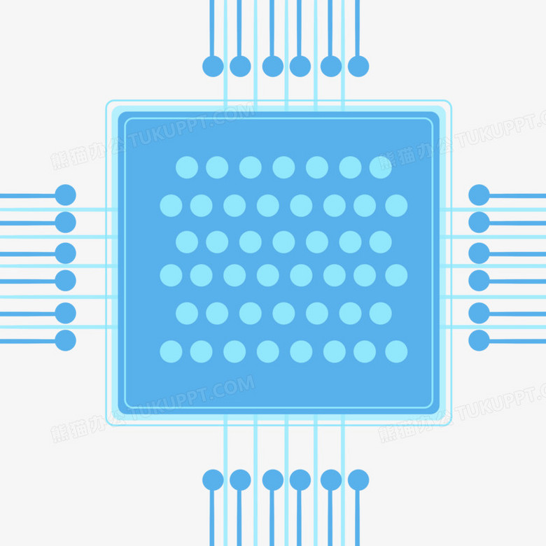 手绘科技感芯片免抠素材