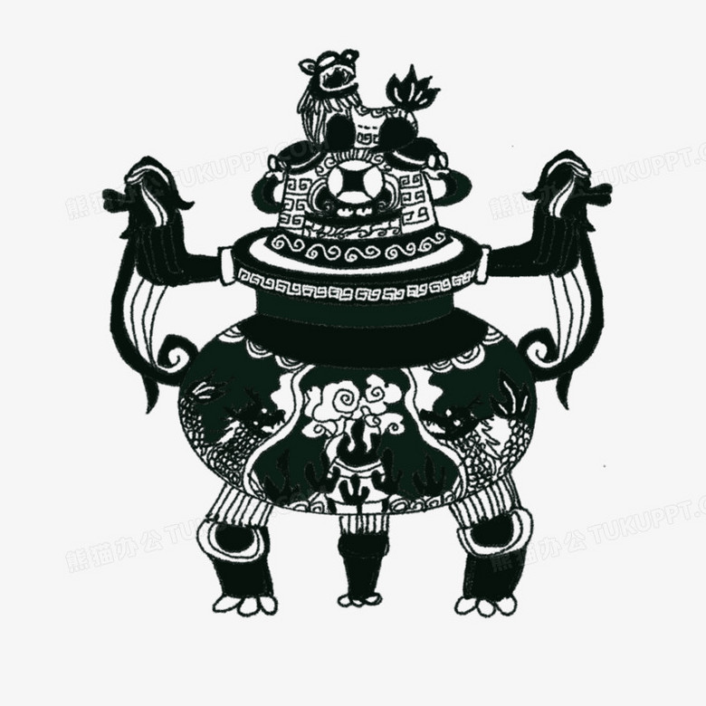 手绘炼丹炉免抠元素