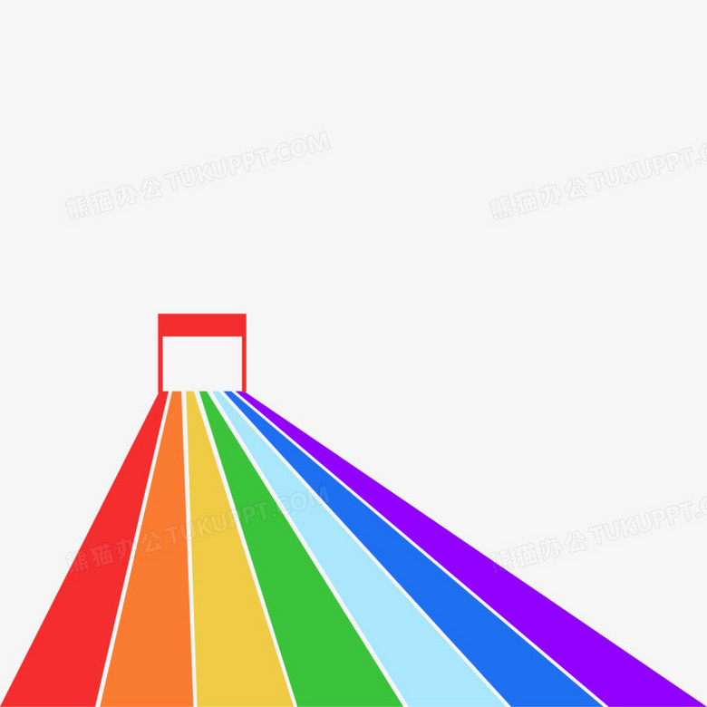 彩色鲜艳彩虹跑道装饰素材