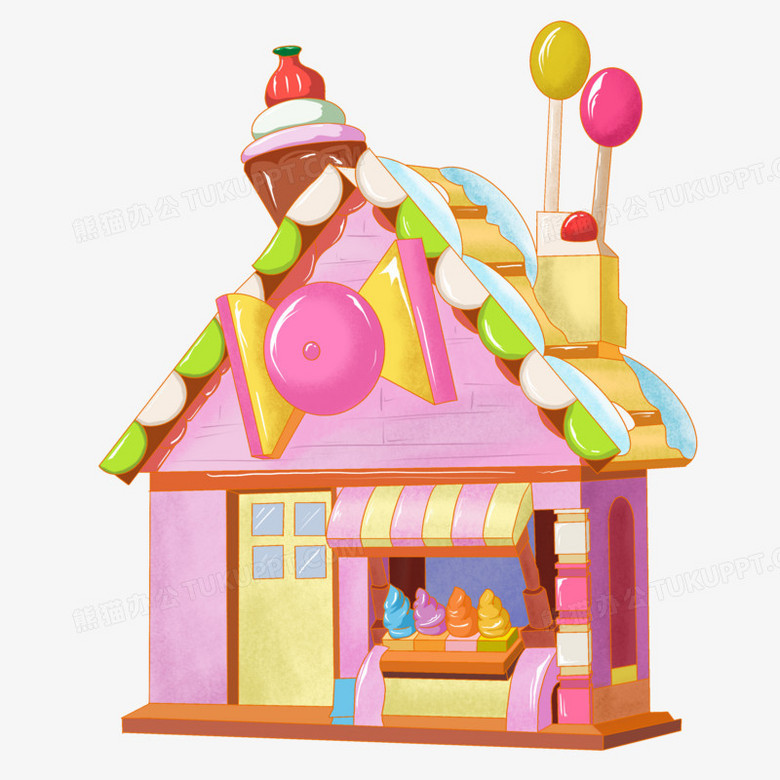 卡通糖果屋商店免抠元素