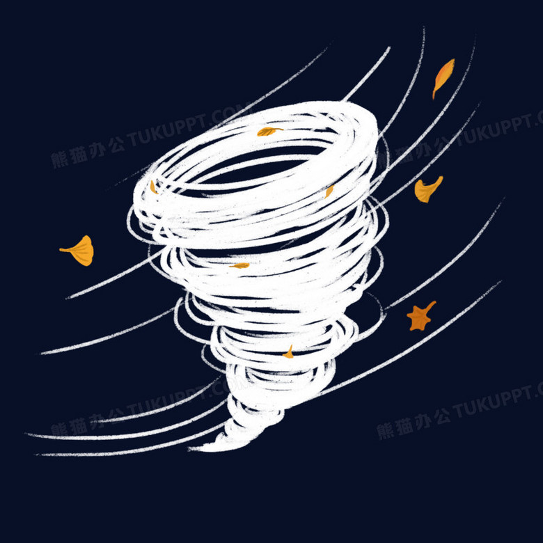 卡通大风呼呼吹装饰素材