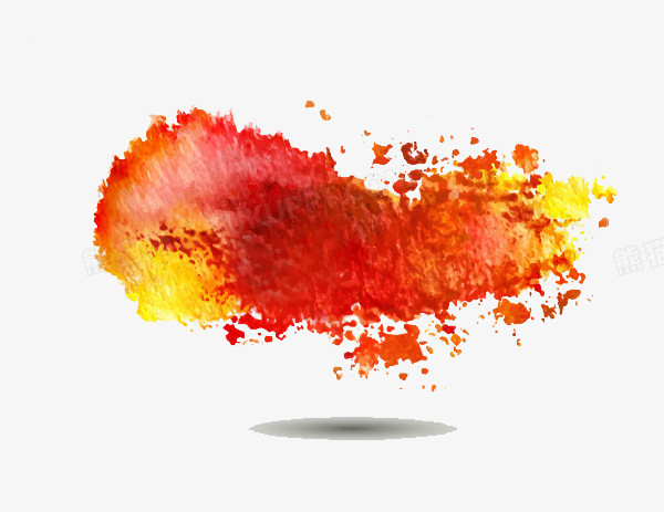 红色系泼墨水彩图案