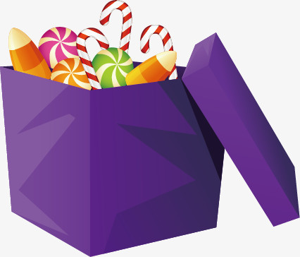 矢量创意设计万圣节紫色大礼包图