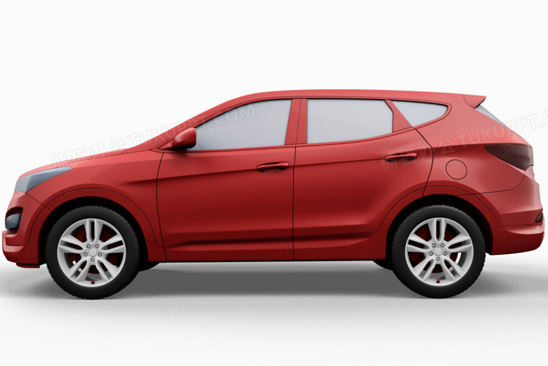 红色汽车侧面展示素材