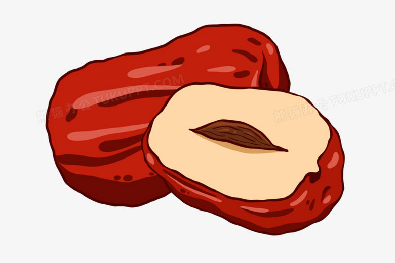 简约手绘彩色卡通红枣素材
