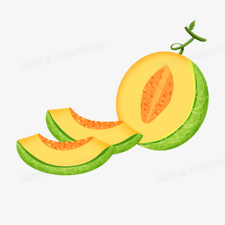 手绘卡通哈密瓜免抠素材