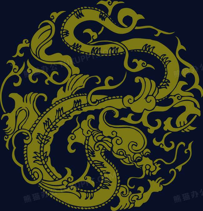 中国风祥云龙圈