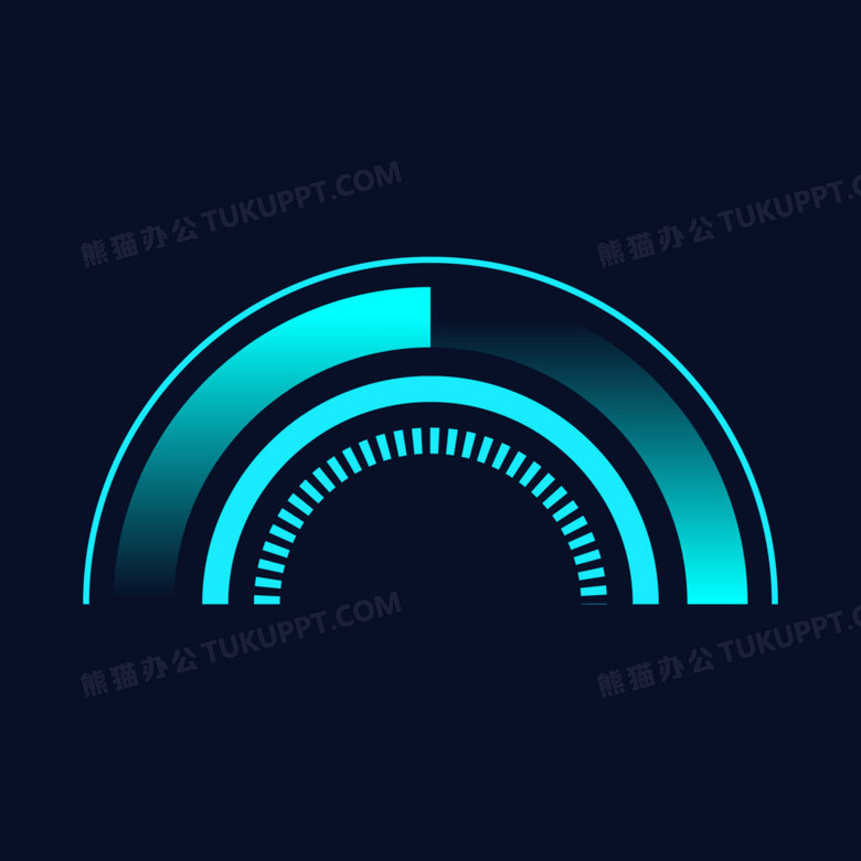 矢量科技感半圆环效果素材
