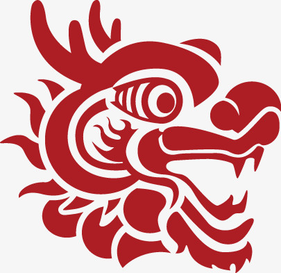 本作品全称为《红色扁平风一个龙头创意元素》,使用adobe illustrator