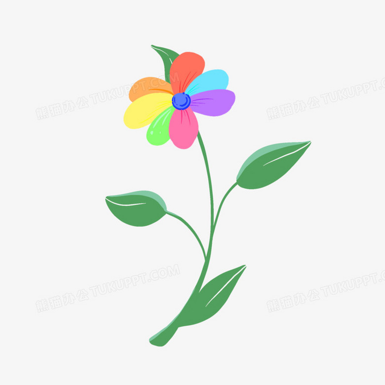 卡通手绘七色花儿元素png图片素材下载 元素png 熊猫办公 卡通手绘七色花儿元素png图片素材下载 元素png 熊猫办公