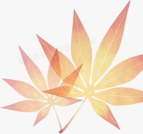 红色手绘秋季枫叶装饰