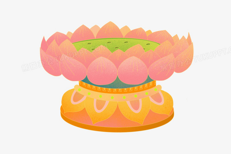 本作品全称为《卡通手绘佛教莲花座元素》,使用 adobe photoshop cc