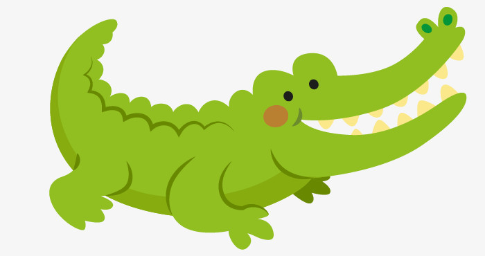 可爱小鳄鱼矢量图