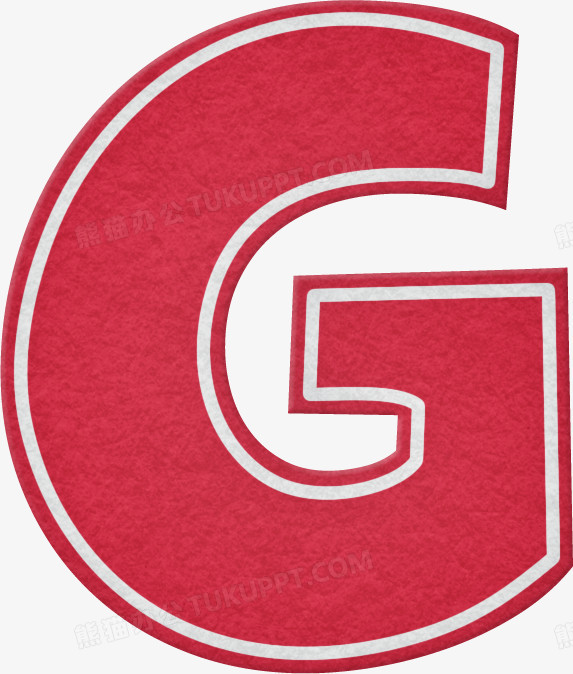 在整个配色上使用红色作为基础色调,设计了字母g艺术字,卡通风效果的