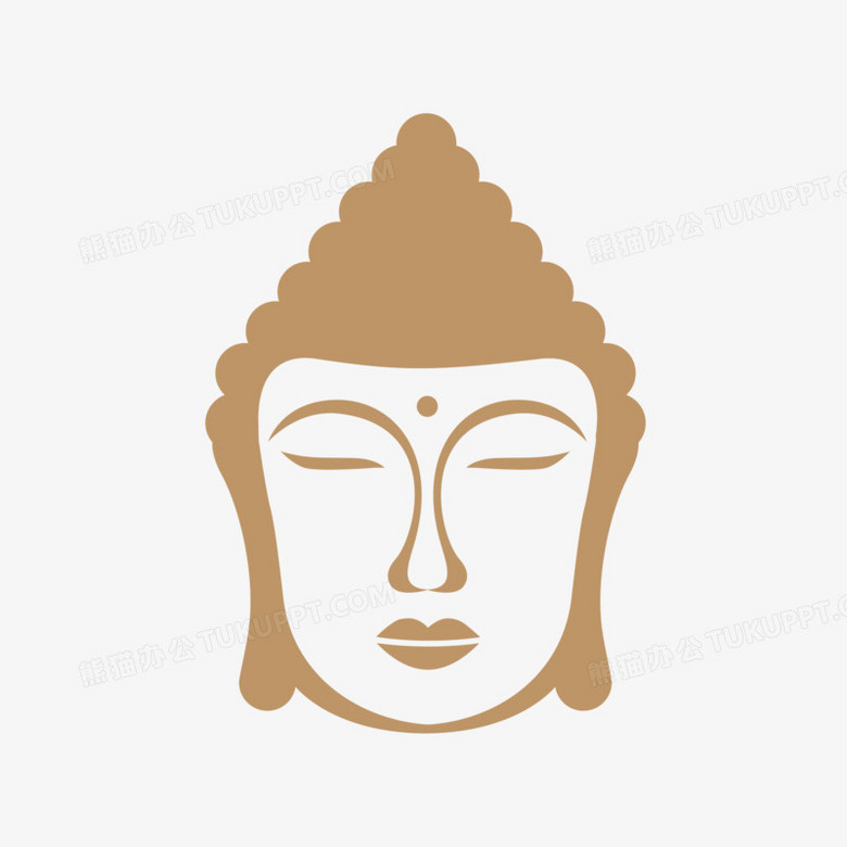 手绘扁平佛教佛祖头像素材