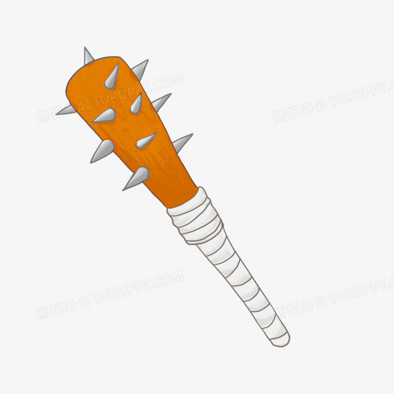 手绘的狼牙棒兵器素材