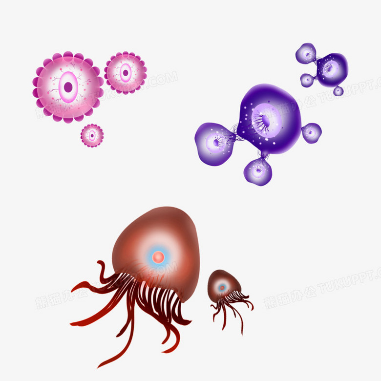 卡通手繪細胞分裂元素png圖片素材下載_卡通png_熊貓辦公
