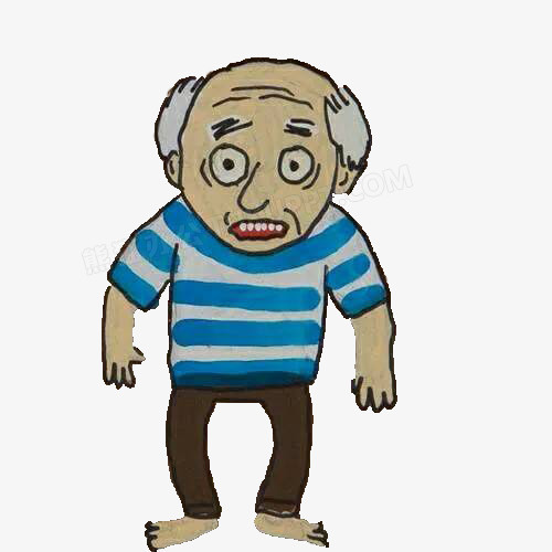 吃惊的老爷爷素材免抠