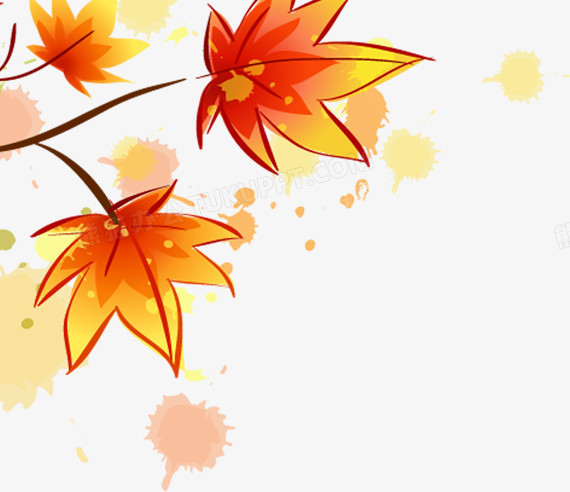黄色卡通梦幻枫叶