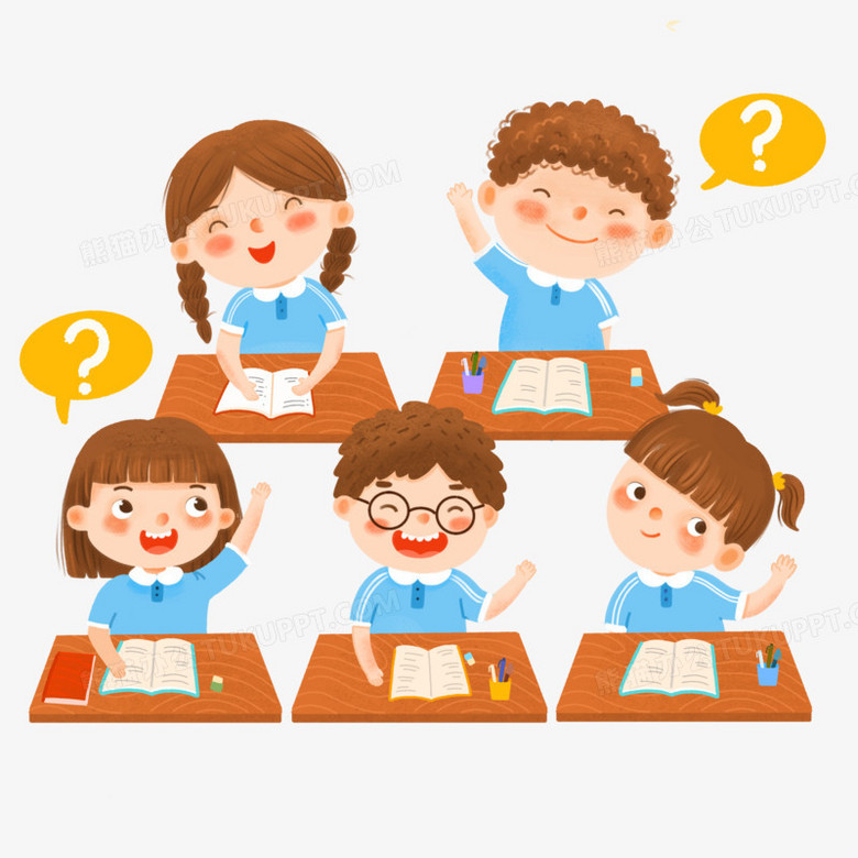 本作品全称为《手绘学生上课举手发言元素》,使用 adobe photoshop cc