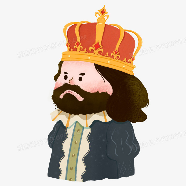 卡通手绘国王君上素材